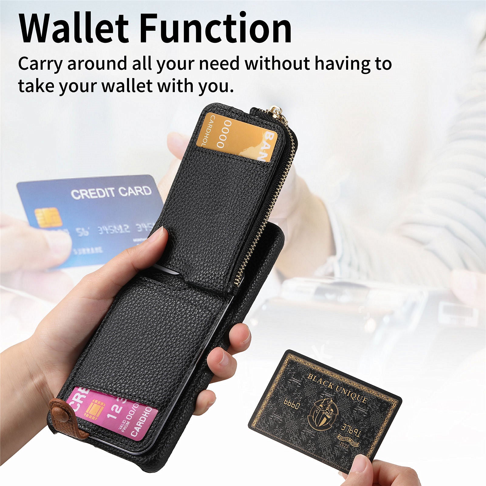 Y3 for Samsung Galaxy S21+ 5G Leather+TPU Ring Kickstand Case Phone Cover with Zipper Pocket Y3 for Samsung Galaxy S21+ 5G Leather+TPU Ring Kickstand Case Phone Cover with Zipper Pocket